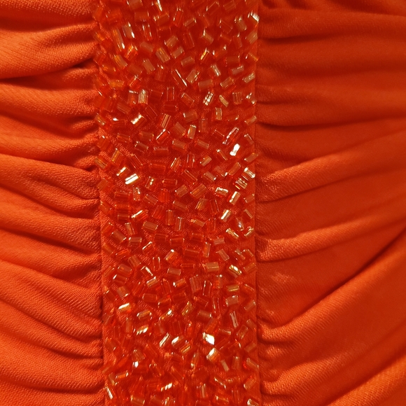 Cache designer brand RED dress contour bodycon with bead detailing / zipper, S - Picture 11 of 14